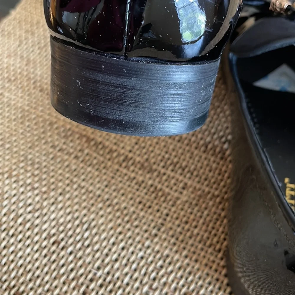 MORETTI Gold Label Black Patent Leather Loafers Size 12 - Picture 7 of 11